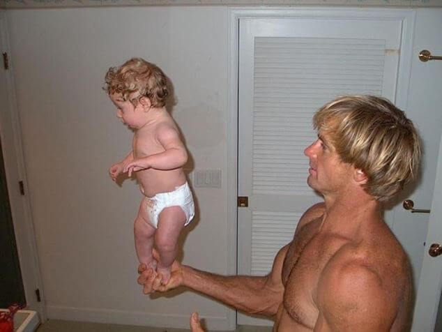 Childhood pictures of Reece Viola Hamilton with her dad, Laird Hamilton.